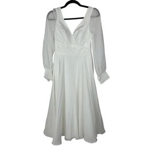 JJ's House Ivory Chiffon Long Sleeve Formal Dress – Size 4 – NWT